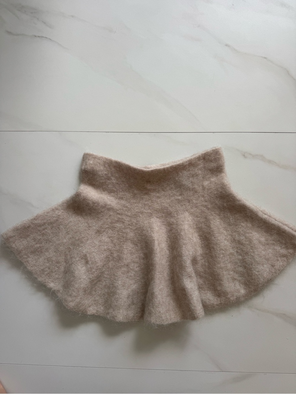 H&M Flared Knit Skirt in Light Beige